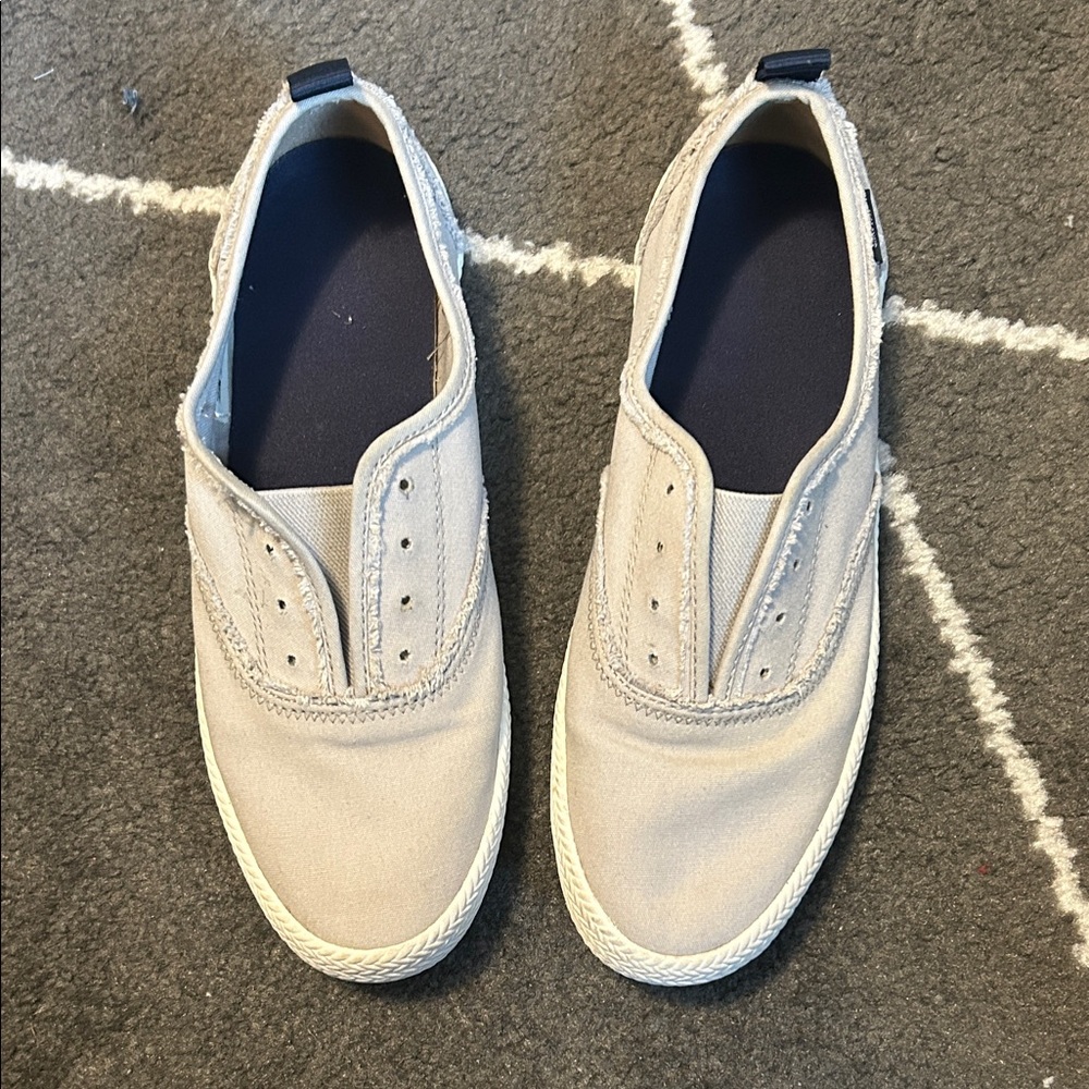 Sperry Women's Light Gray Canvas Slip-On Sneakers